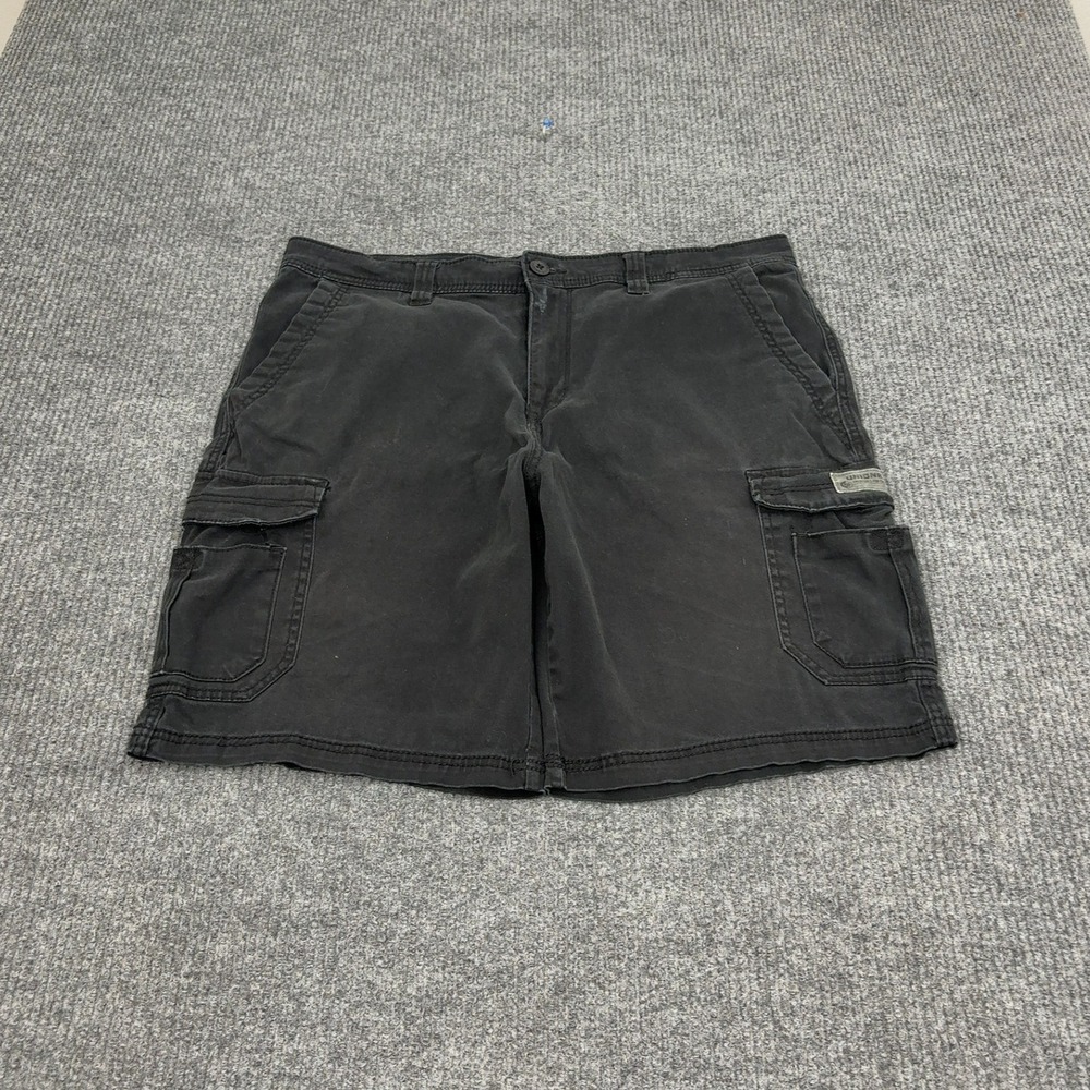 Unionbay Cargo Shorts Mens 38 Black Cotton Stretch Pockets Casual Utility Style